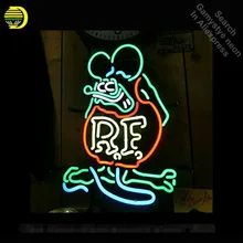 Неоновая вывеска для Rat Fink mouse Ретро РЧ неоновая трубка знак коммерческий свет гараж Ручной Работы Лампы витрины магазинов неоновый свет знак VD