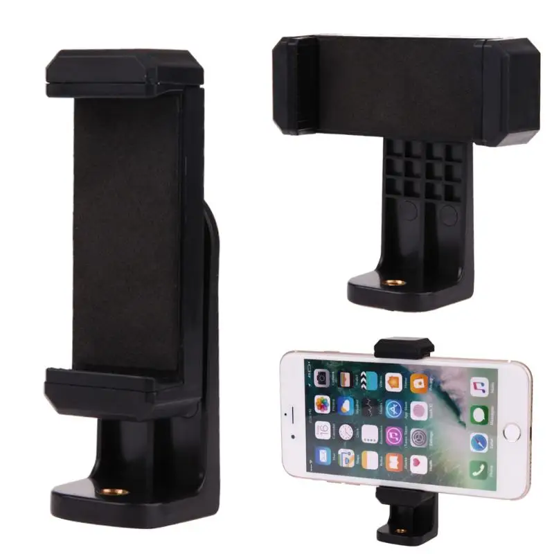 

Unique Design 1/4" Screw Head Smart Phone Stands Tripod Monopod Holder Clip Mount 360 Degree Rotation Black HIgh Quality Holder