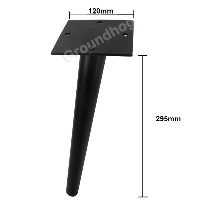 4 шт ножки для стола H = 295 мм матовый черный металл диван шкаф мебель ножка ноги барный стул высокий табурет ножка ноги с крепежными винтами