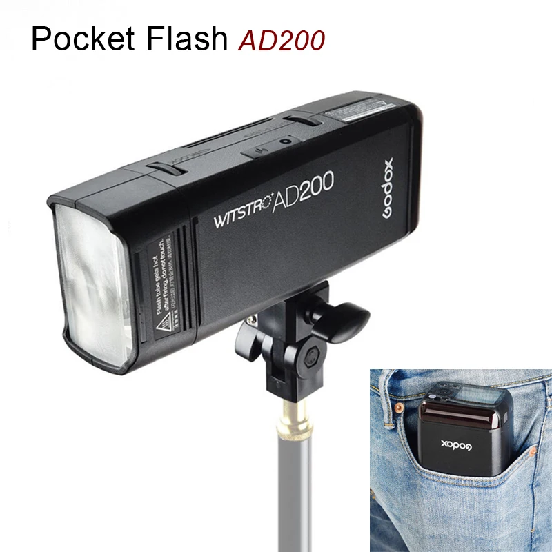 Godox AD200 Pocket Flash Light 200W TTL 2.4G HSS 1/8000s with Dual