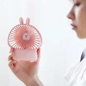 

Mini Portable Bunny Handheld Fan USB Charging Cooling Electric Fan with Lights for Home Office Desktop Outdoor Accessories