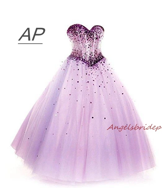 ANGELSBRIDEP Искрящиеся Кристальные платья Quinceanera 15 лет сексуальные сердечки полная