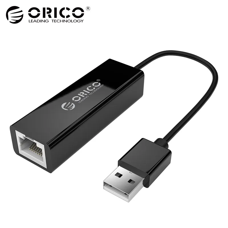 

ORICO USB 2.0 Gigabit Ethernet Adapter USB to RJ45 10M/100M Lan Network Card for Windows 10 8 8.1 7 XP Mac OS laptop Black
