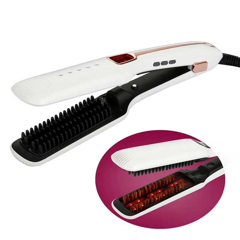Infrared Steam Hair Straightener Brush-1