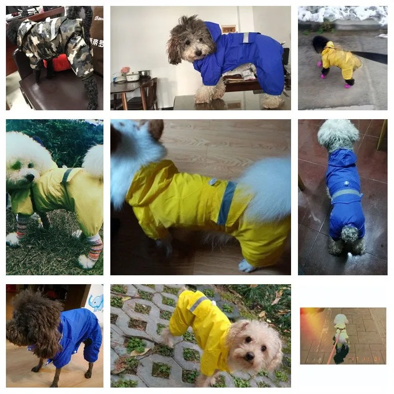 Pet Cat Dog Raincoat Hooded Reflective Puppy Small Dog Rain Coat Waterproof Jacket for Dogs Soft Breathable Mesh Dog Clothes - Image 5