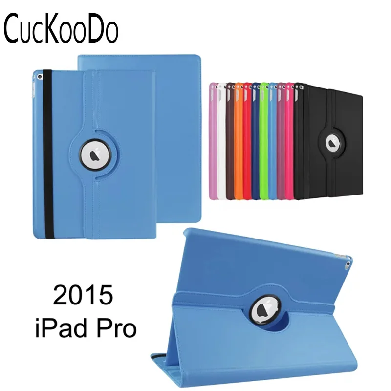 

100Pcs/lot For Apple iPad Pro 12 ,PU Leather 360 Rotating Stand Smart Case Cover for Apple 12 Inch iPad Pro 2015 Model