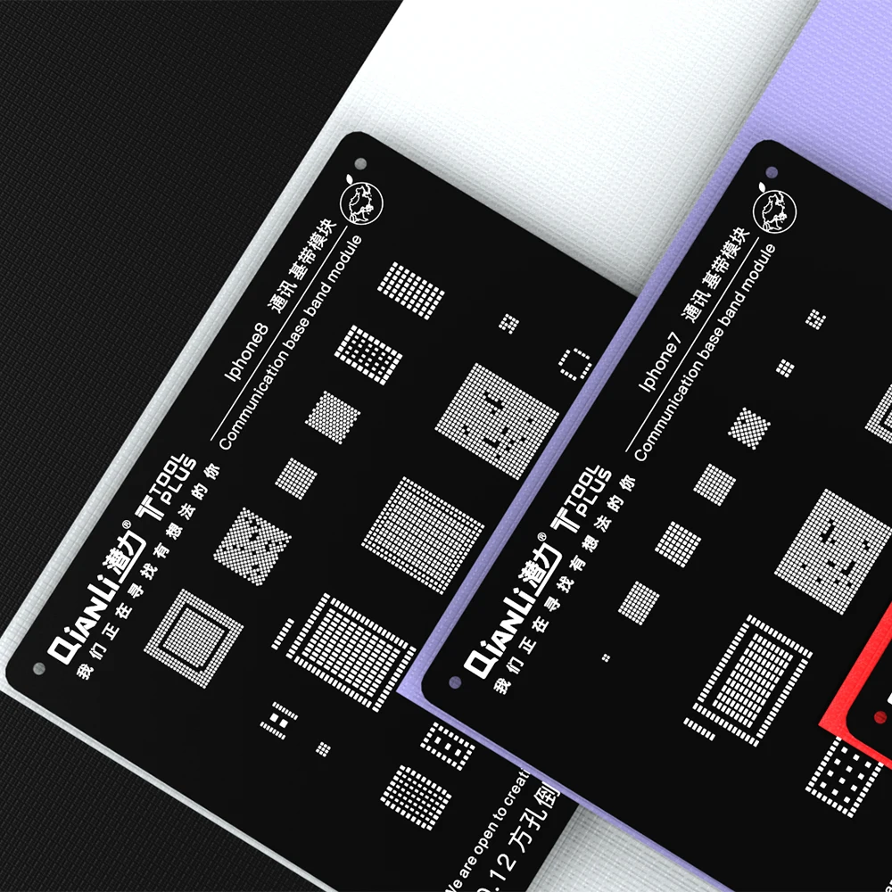 

High Quality ToolPlus QianLi Black BGA Reballing Stencil For iPhone 6 7 8 X Communication BaseBand Module Repair