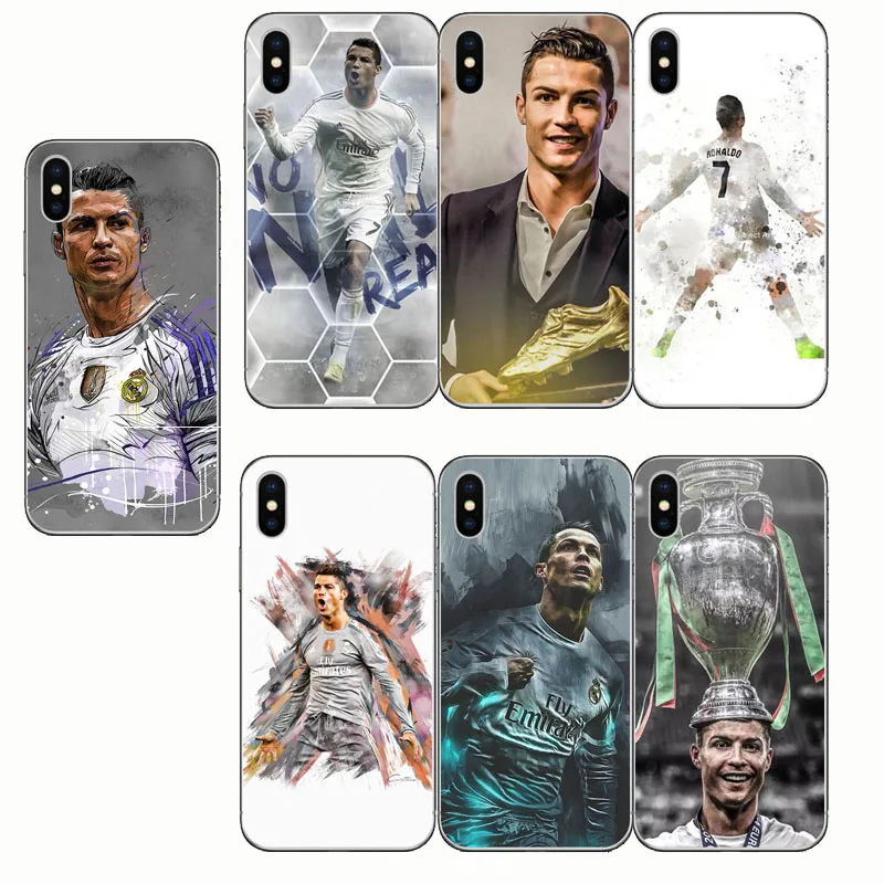 

Football Pattern Design Cristiano Ronaldo CR7 Soft Silicone Phone Cases Cover for iPhone XR 7 8 plus 5S SE X XS 5 6 6S XS MAX