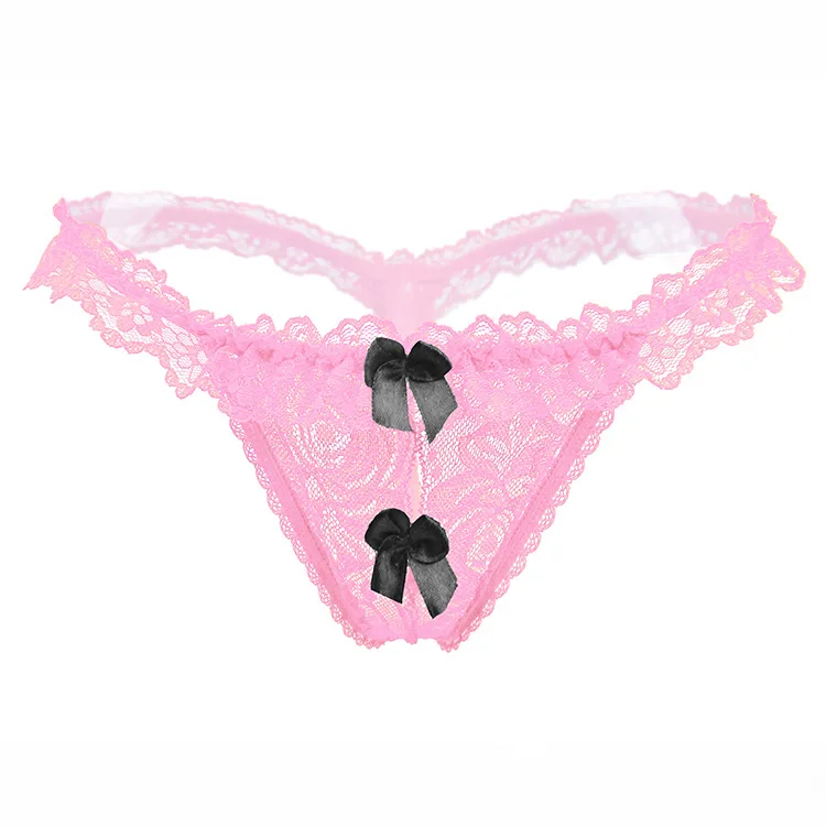 Open Crotch Bow Tangas Women Thongs And G Strings Sexy Panties Plus Size Rope Low Waist Underwear Culotte Femme Erotic Linerie 10 (5)