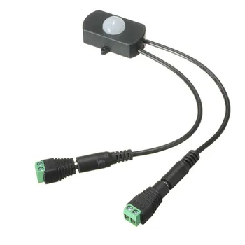 

Mini PIR Sensor Body Infrared Motion Sensor Switch 5A With Male Female Power Jack Adapter for Camera LED Strip 5V-24V FZ3390