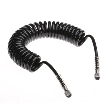 

3M 4 x 6mm Black Flexible PU Recoil Hose Spring Tube For Compressor Air Tool