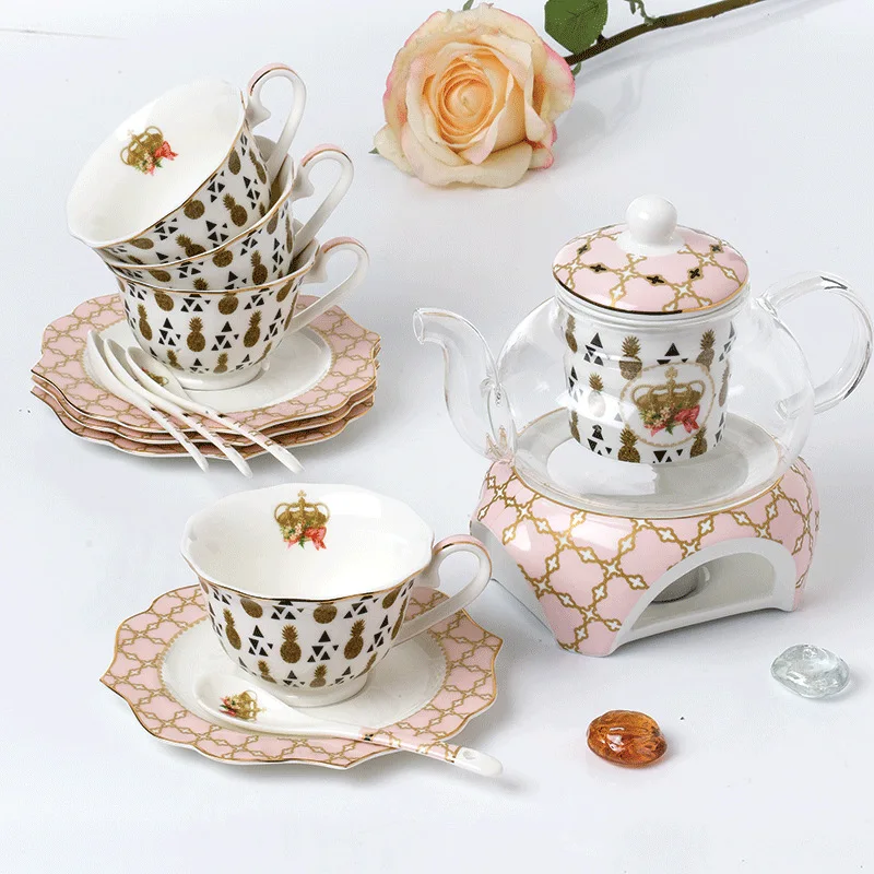  YeFine Ceramic Chinese Tea Set Kitchen Accessories British Afternoon Tea Sets Heatable Teapot Tea C - 32920759843