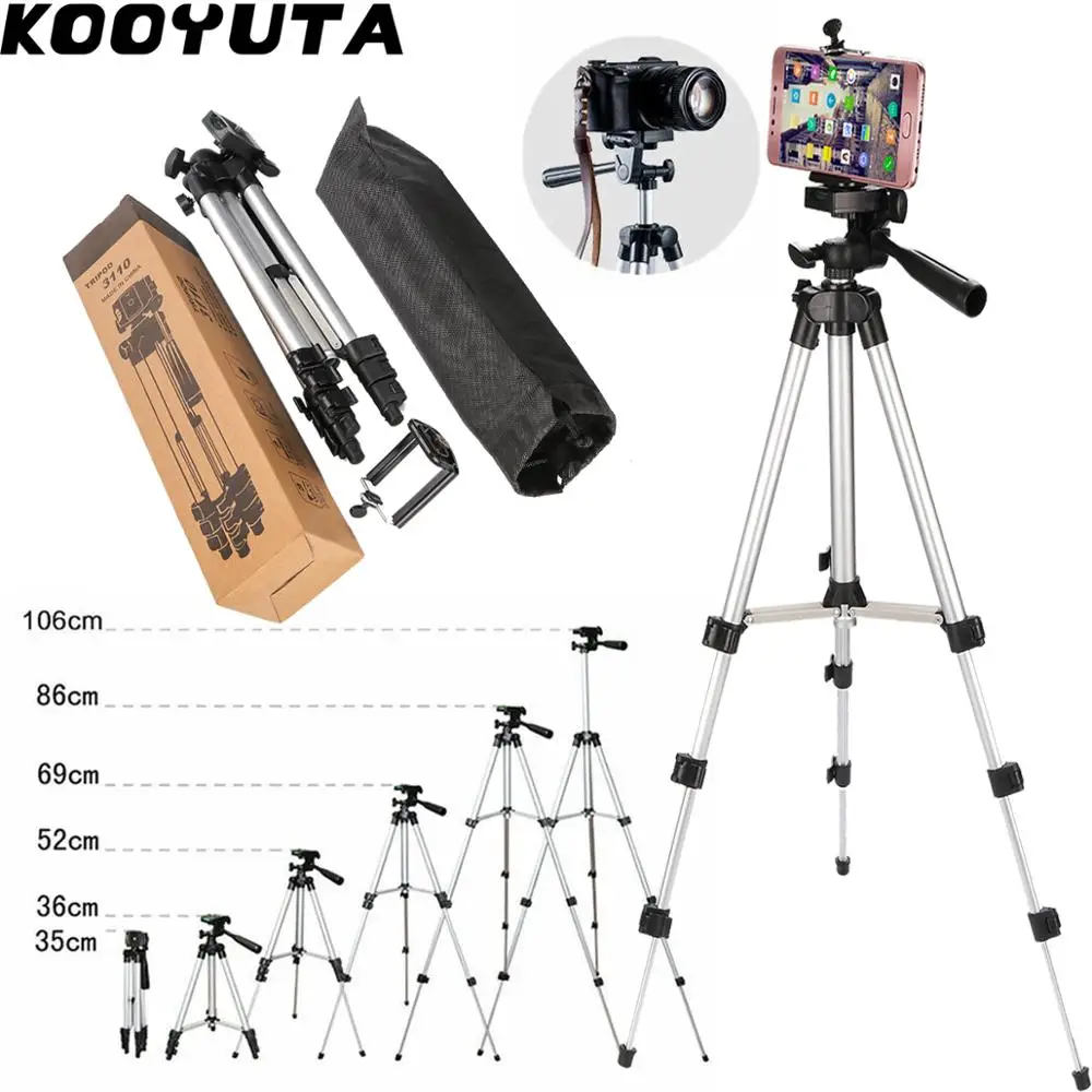 KOOYUTA, профессиональный алюминиевый штатив для камеры, подставка, держатель+ держатель для телефона+ нейлоновая сумка для переноски для iPhone, смартфонов, четыре пола, высокое качество