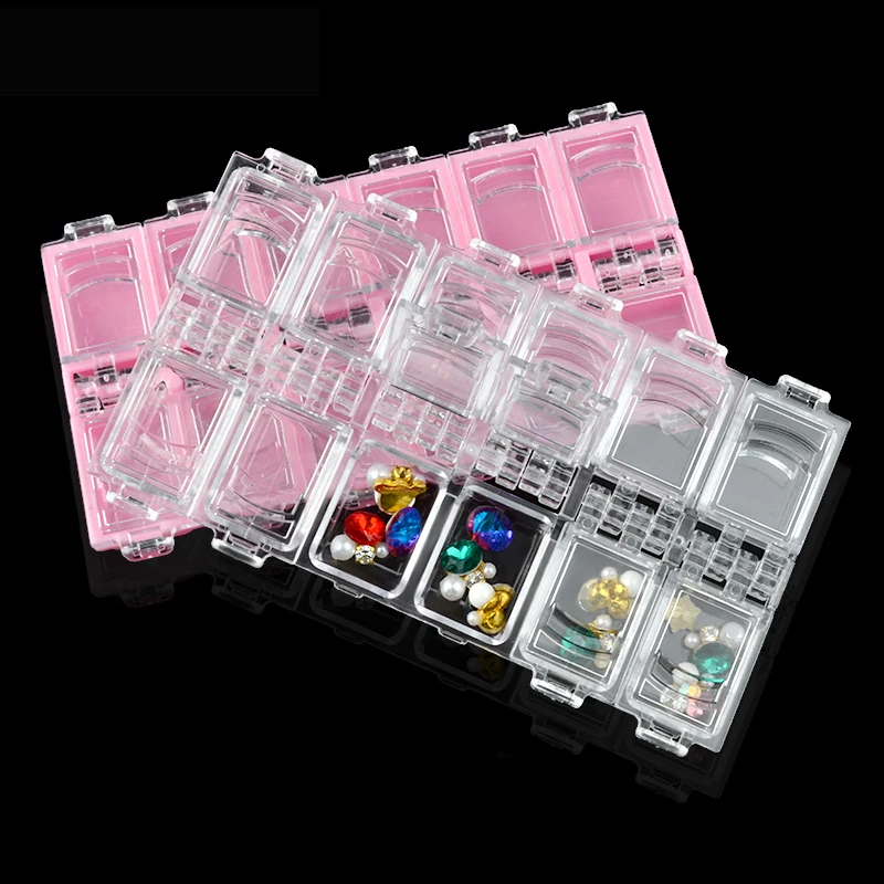 

1Pcs 12 Grids Plastic Empty Storage Case Divided Boxes Used For Storing Nail Art Rhinestone Jewelry Decorations Manicure Tools