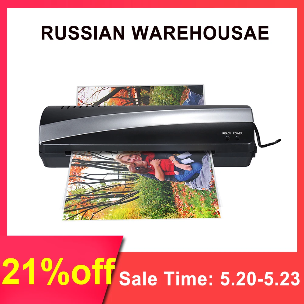 

Aibecy Laminator Machine A4 Photo Laminating A4 Film Plastificadora Paper Film Document Thermal Hot&Cold Two Roller Quick