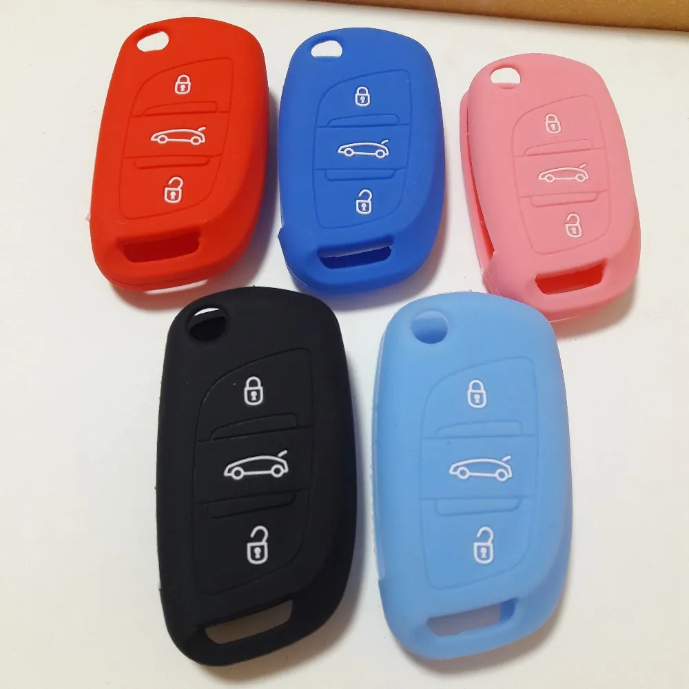 CLEAR SILICONE COVER FOR CITROEN C1 C2 C3 C4 C5 2 BUTTON FLIP KEY REMOTE FOB