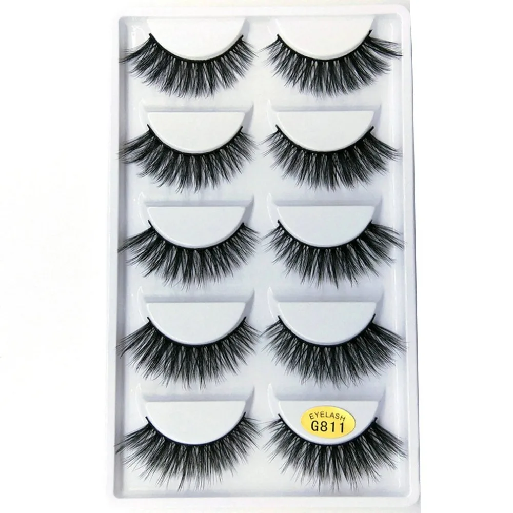 

5 Pairs/Set 3D Eye Lashes Reusable False Eyelashes Thick Extension Hand Made Craft Fake Eye Lashes for Women