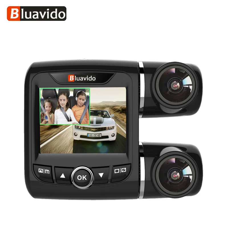 Автомобильный видеорегистратор Bluavido с двумя объективами FHD 1080P задней камерой WDR