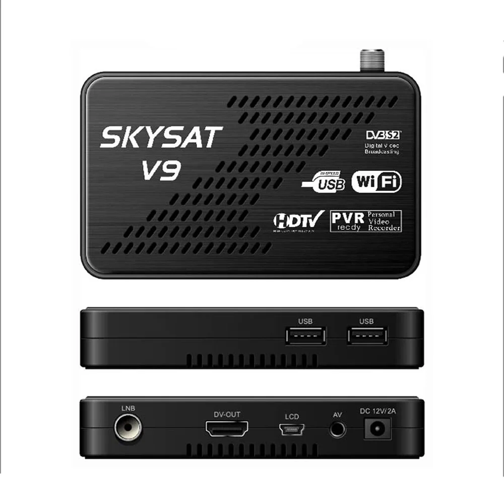 [5 шт.] SKYSAT V9 спутниковый приемник Поддержка Clines cccamd Newcamd Autoroll Powervu Biss DVB S2 USB спутниковый декодер