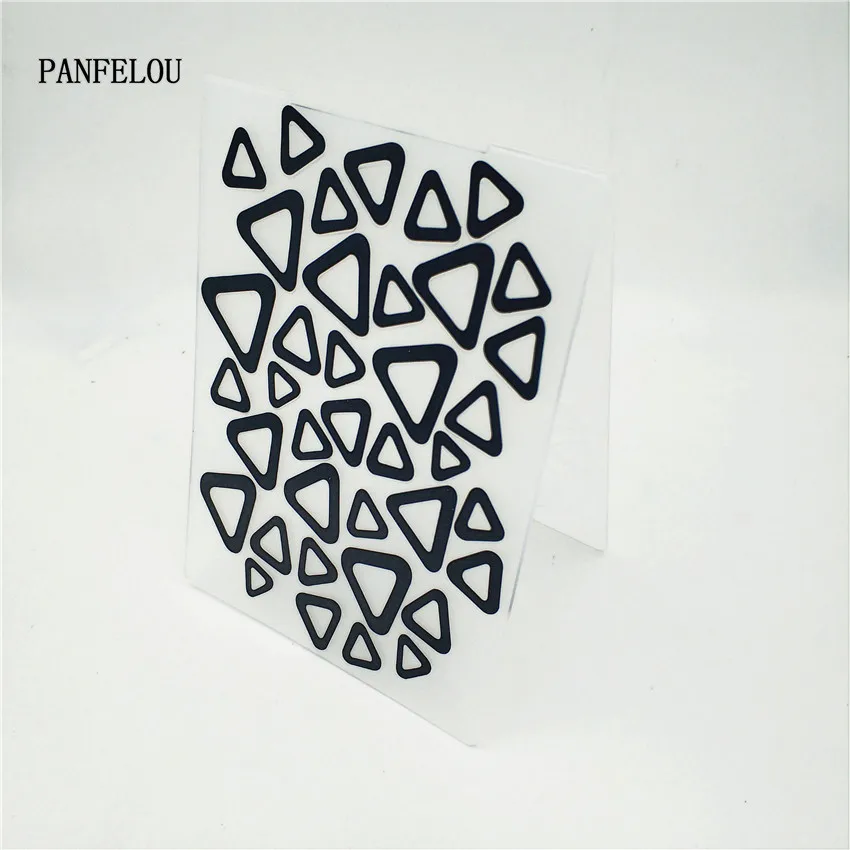 

PANFELOU Easter Triangle symbol Embossing folders Plastic For Scrapbooking DIY Template Fondant Cake Photo Album Card Making