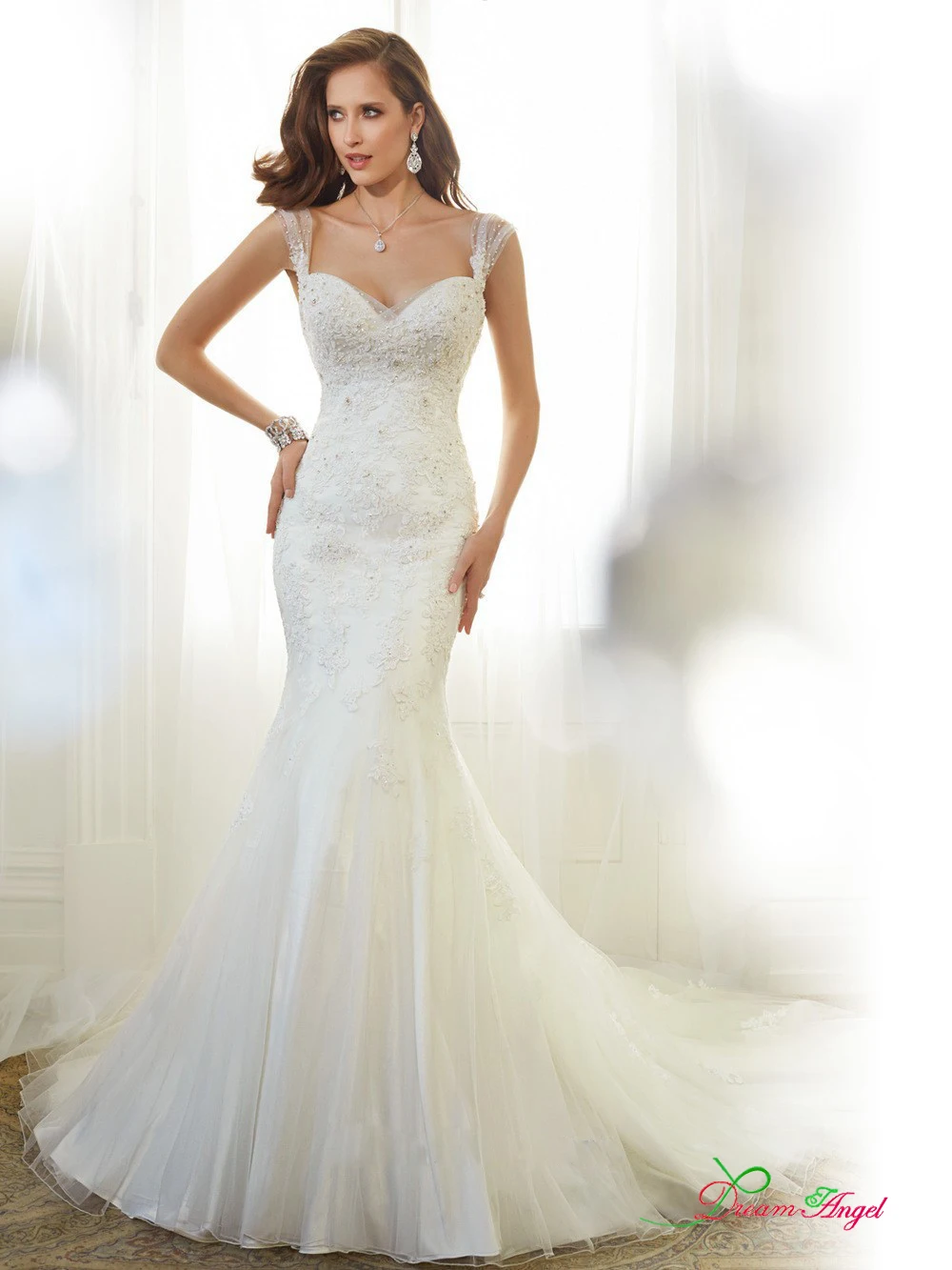 long tail wedding gown