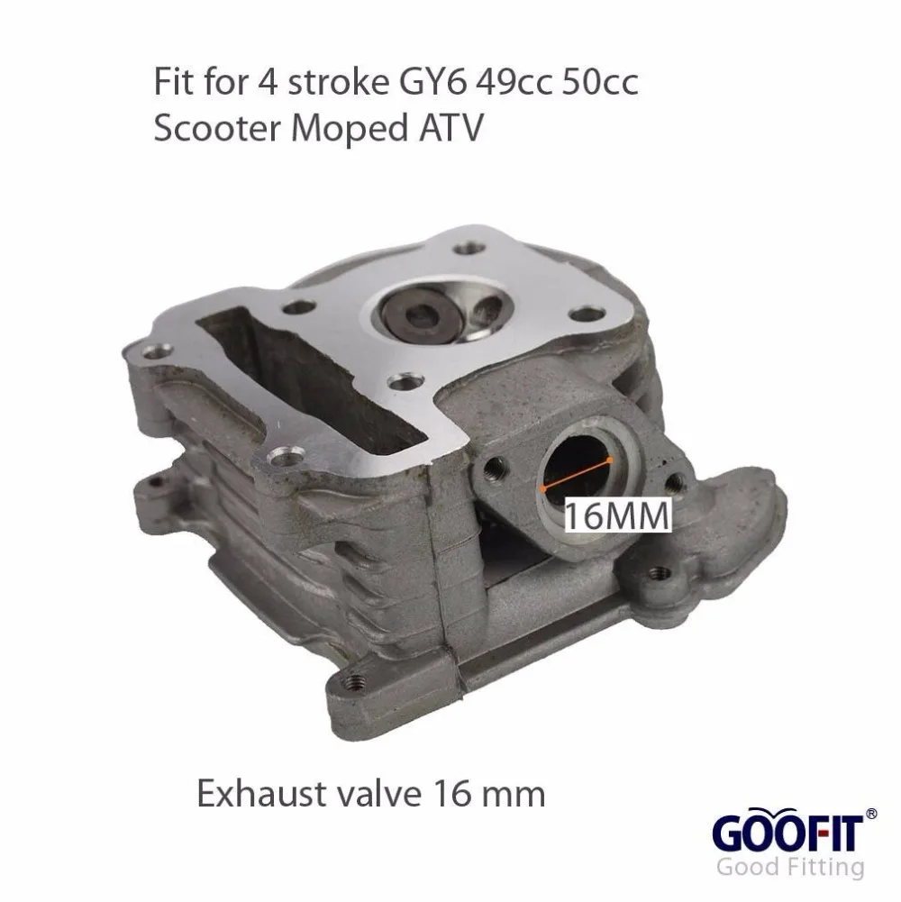 GOOFIT головки цилиндра с клапаном для 4-х тактный GY6 49cc 50cc Скутер мопед 139QMA 139QMB части двигателя Group-98