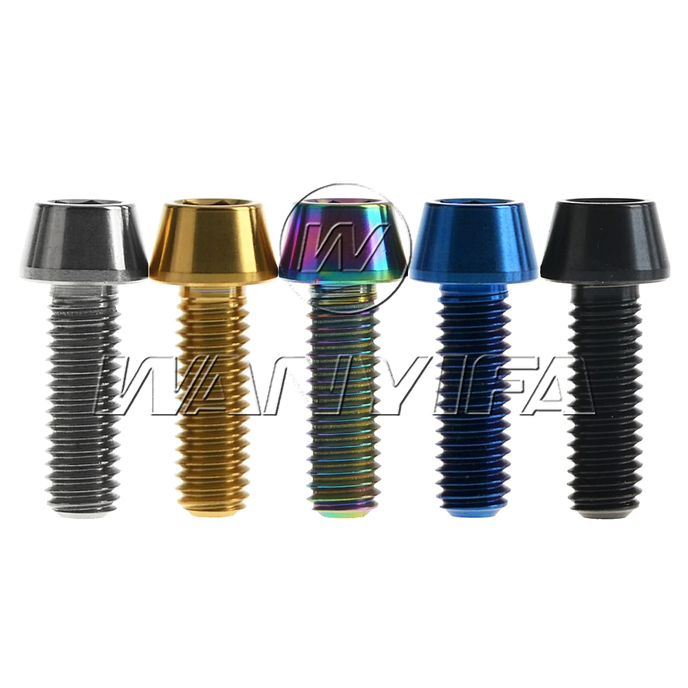 

Wanyifa Titanium Bolts M6x16 18 20 25mm Hex Allen Tapered Disc Brake Bolt Bicycle Screw 4pcs/lot