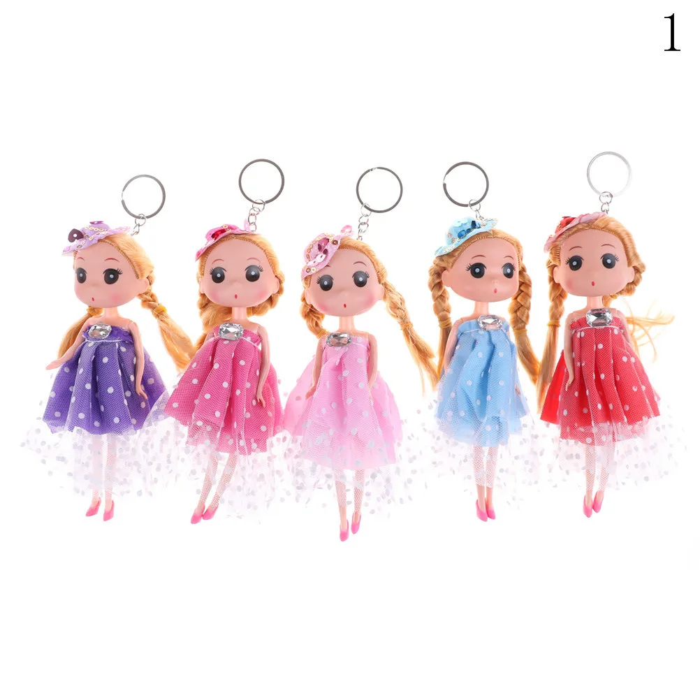 

18CM Toys Soft Interactive Baby Dolls Toy Key Chain, Doll Keychain for Girls Key Ring Key Holder Mobile Phone Straps