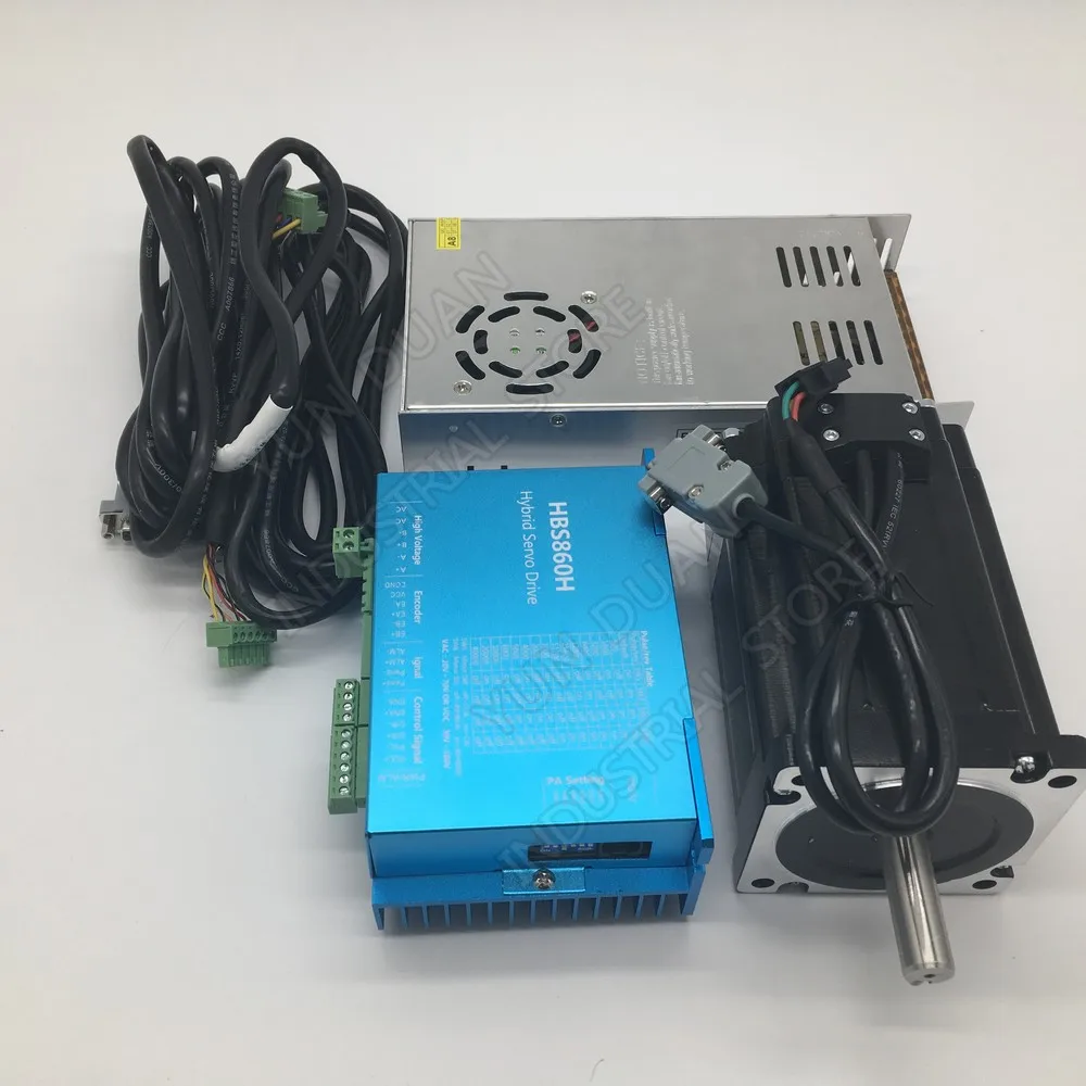 

8.5Nm Nema34 Closed Loop Stepper Motor Driver 86MM AC DC DSP with 400W 60V DC Power Supply Hybird Encoder Easy Step Servo Kits