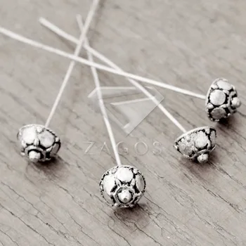 

30Pcs Antique Silver Tibetan Silver Tone 7.5x7.5x51mm Head pins Zinc Alloy Jewellry Making Findings Fit Bracelet TS1951