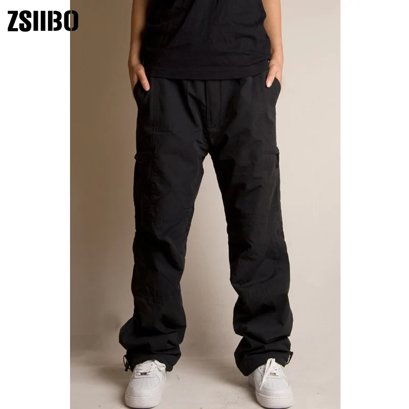 ZSIIBO/высококачественные зимние теплые мужские толстые брюки двухслойная Военная, Армейская, камуфляжная, тактическая хлопковая брюки для мужчин WGCK09 - Цвет: BLACK