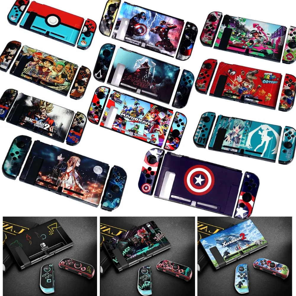 

Colorful Hard Protective Housing Shell hard Case Cover For Nintend Switch Game Console Protector Splatoon 2/ Sword Art Online