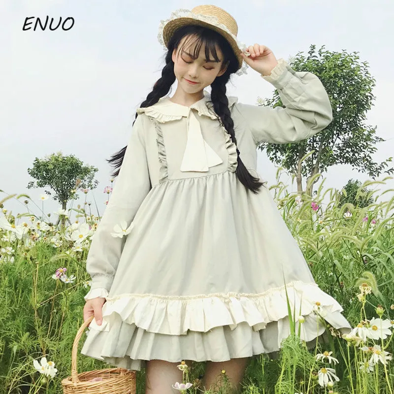 

Tea Party Women Vintage Lolita Dess Girl Long Sleeve Light Green Lolita Dress Gothic Lolita Cosplay Lace Dress Maid Costumes