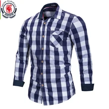 FREDD MARSHALL, Новое поступление, мужская рубашка в клетку, хлопок, длинный рукав, повседневная, модная, в деловом стиле, нарядные рубашки FM155