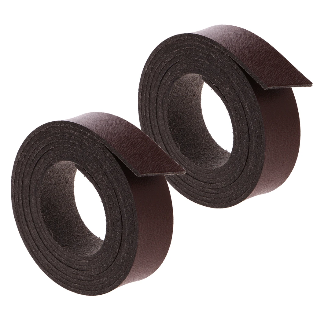 2 Meters Long 15mm and 20mm Wide PU Leather Strap Strips DIY Belt Crafts Coffee