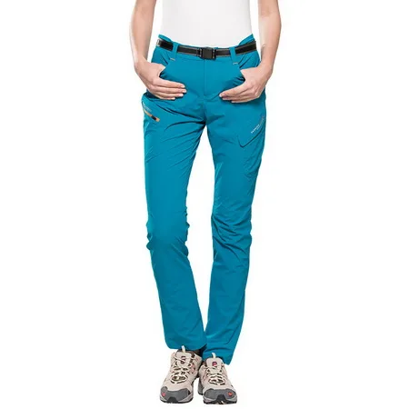 CavalryWalf эластичные водонепроницаемые быстросохнущие походные брюки для женщин и мужчин, летние альпинистские брюки для бега, треккинговые уличные брюки, AW009 - Цвет: women lake blue