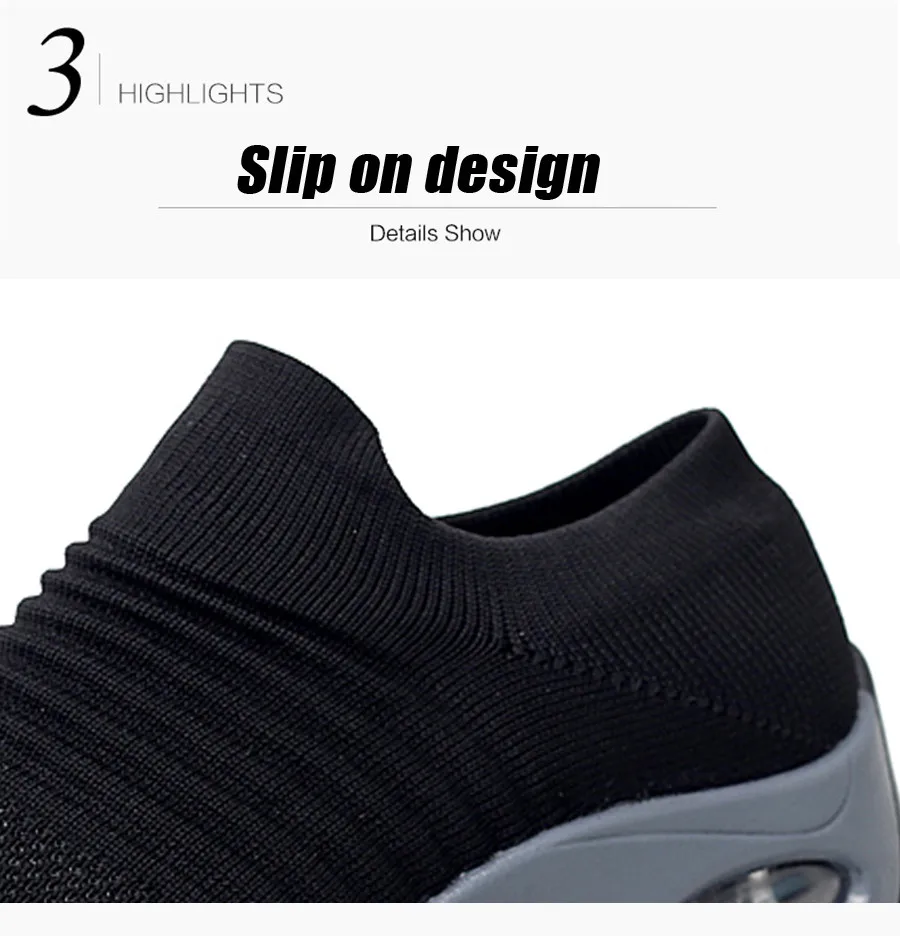 STS BRAND 2019 New Spring Women Sneakers Shoes Flat Slip On Platform Sneakers For Women Breathable Mesh Sock Travel Casual Shoes (26)