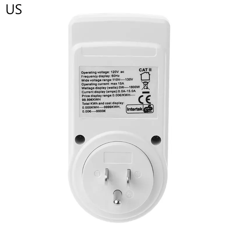 

Digital Power Meter Socket US Plug Energy Meter Current Voltage Watt Electricity Cost Measuring Monitor Power Analyzer Ele