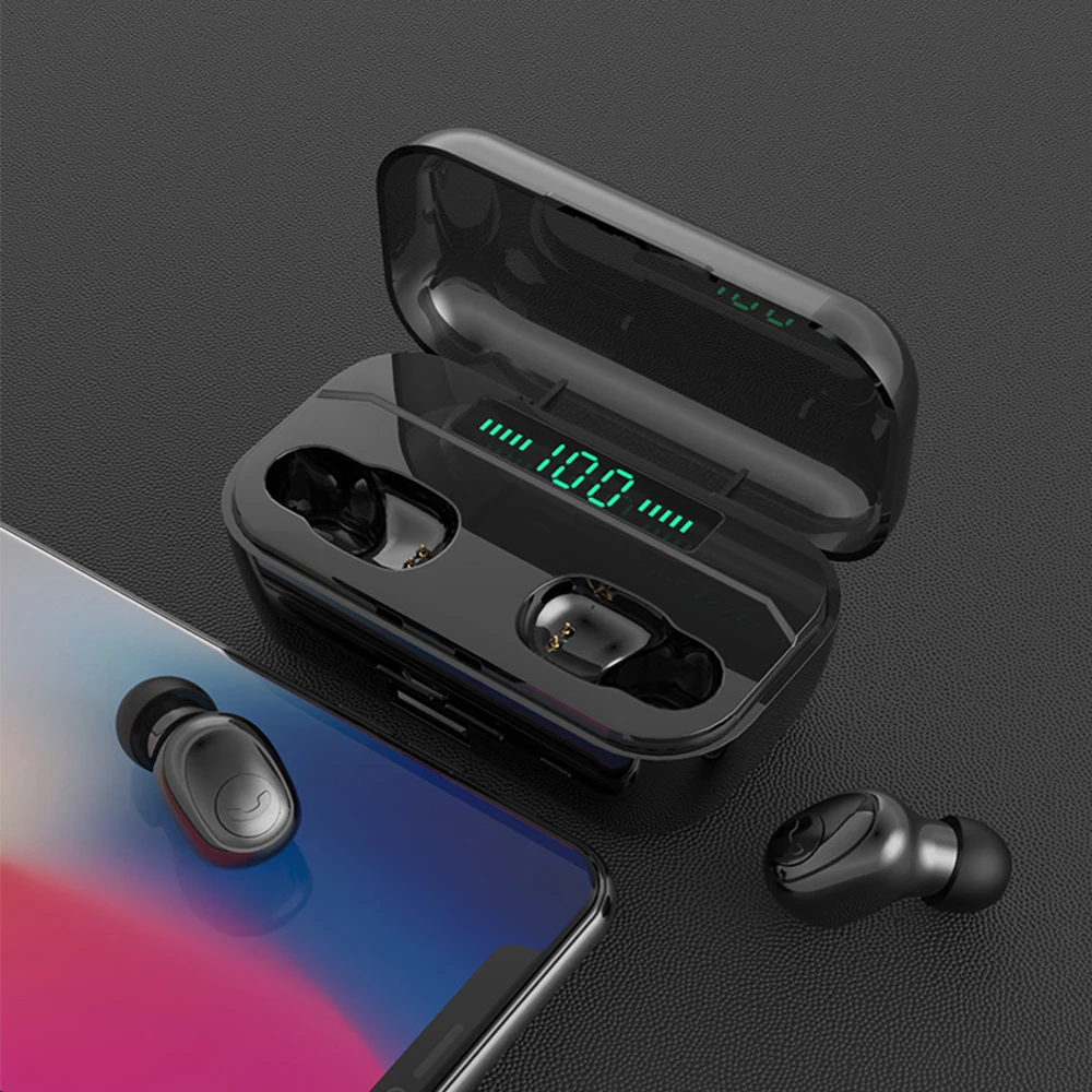 

Wireless Bluetooth Earbuds Stereo 2200mA Power Bank Led Display Waterproof TWS Earphone Bluetooth 5.0 Earphones Earbuds