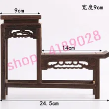 Твердая древесина куриное крыло дерева, высокие и низкие платформы curio полки, орнамент маятник стойки