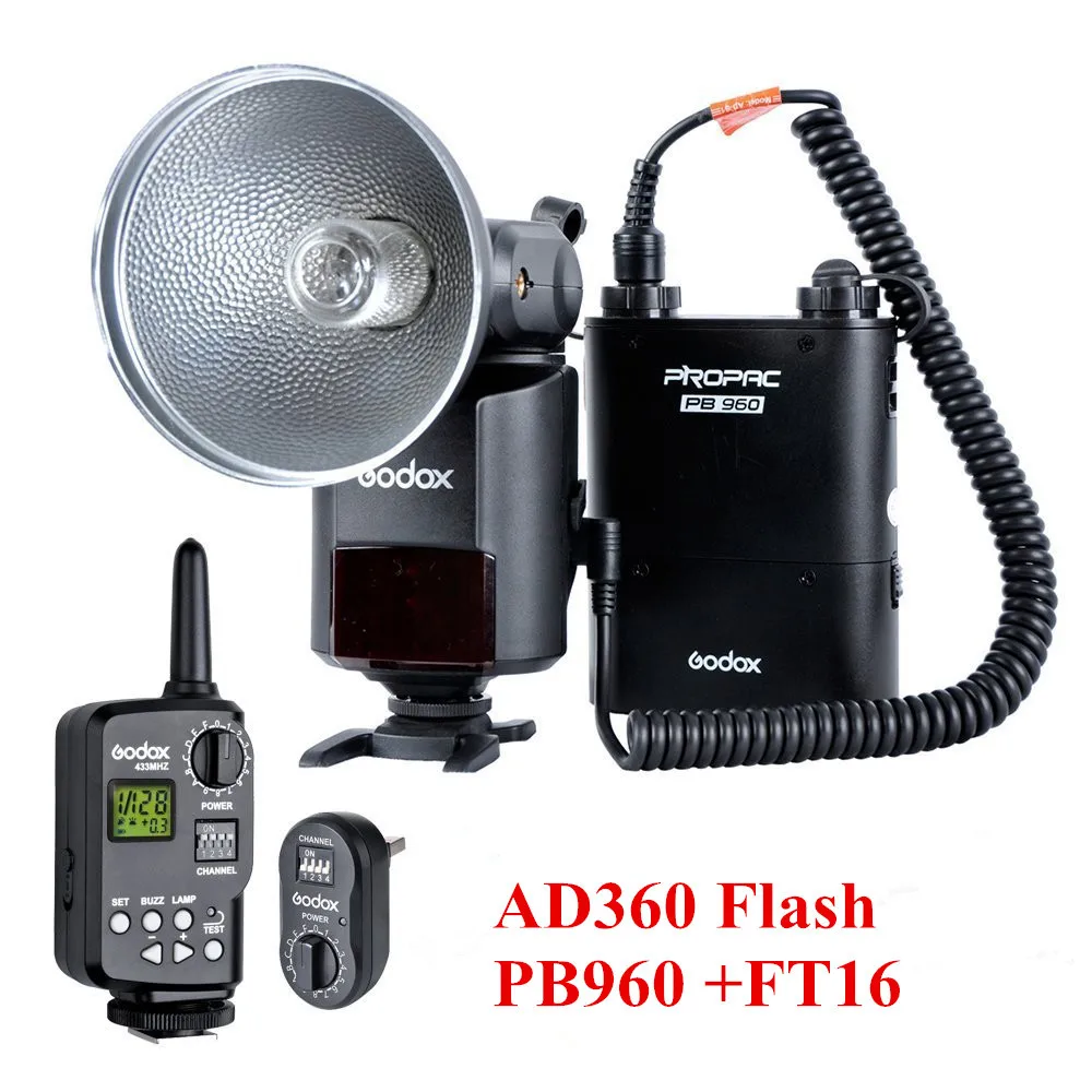 Portable-Godox-Witstro-Flash-AD360-Battery-Wireless-Trigger-Kit-w-PB960-FT-16-Flash-Trigger-Tansmitter