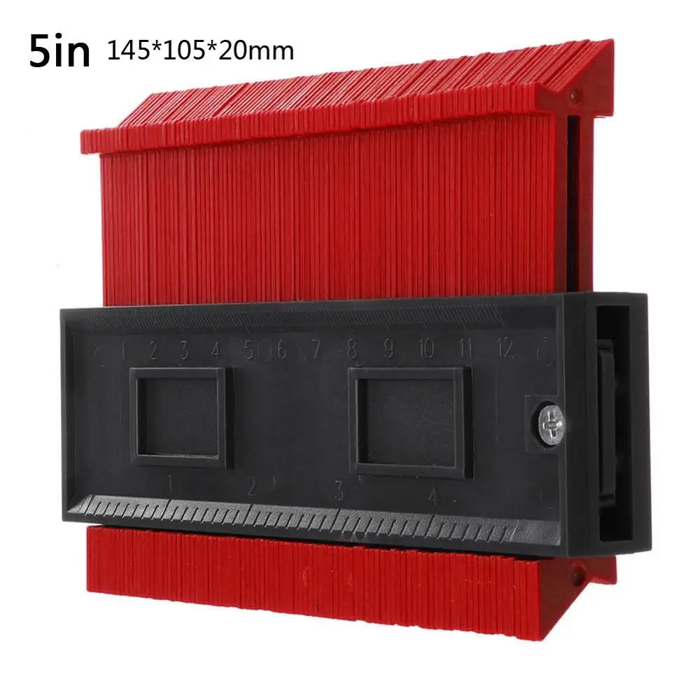 5in Red Пластиковый профиль копировальный Калибр контурный Калибр Дубликатор контурная шкала шаблон деревянные маркировочные инструменты плиточный ламинат плитка общий инструмент - Цвет: 5in Red