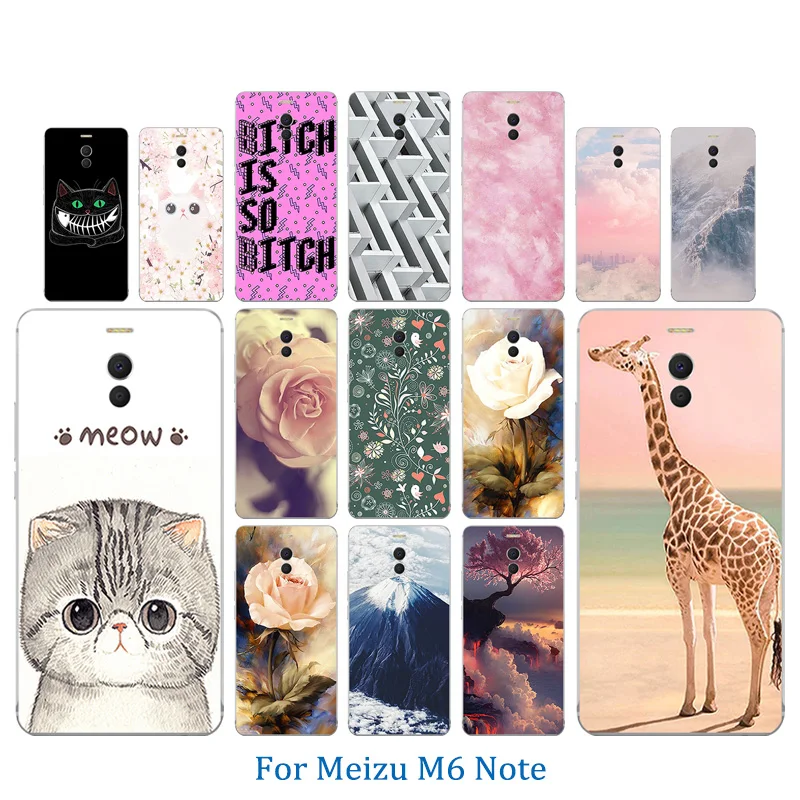 Для Meizu M6 Note чехлы для телефонов с животным узором силиконовый чехол Note/Blue Charm 6