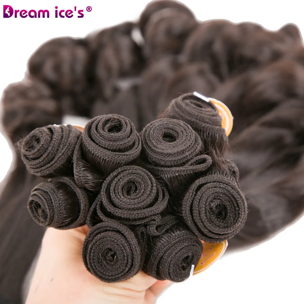 Dream ice's афро синтетическое рыхлое волнистое плетение пучки волос для наращивания tissage ткачество 9 пучков один пакет с закрытием полная голова
