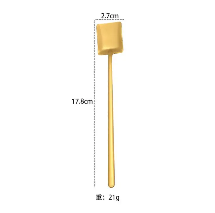 304 барная ложка из нержавеющей стали маленькая лопатка форма десертная кофейная ложка совок с длинной ручкой Коктейльная ложка для перемешивания совки для льда - Цвет: 5