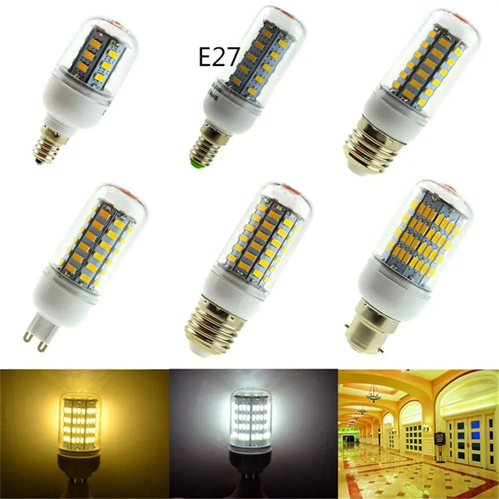 E27/E26 светодиодный энергосберегающий 5730 56SMD 15 Вт светодиодный кукурузная лампочка энергосберегающий светильник 110 V/220 V Точечный светильник ампулы
