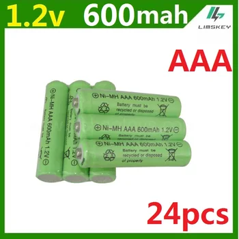 

24 psc/lot AAA 1.2V 600mAH remote control toy rechargeable Ni MH rechargeable battery AAA 1.2V 600mAH