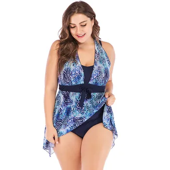 

FREE OSTRICH High quality comfortable women's large size printing Tankini beachwear thickening large size female 2019 Biquini