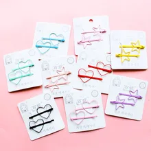 2 шт./компл. Заколки для волос для девочек, женские аксессуары для волос для девочек в розовом цвете, с глубоким вырезом в форме сердца Love сердечная шпилька папка челка клип G0430