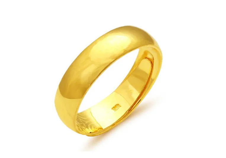 Pure 24K Yellow Gold Smooth Ring Band 3.53g-in Engagement Rings from ...